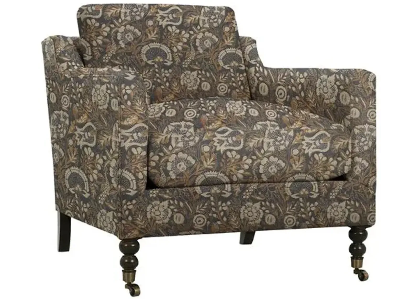 Margot Accent Chair - Midnight Floral - Blue, Comfortable, Durable, Cushioned