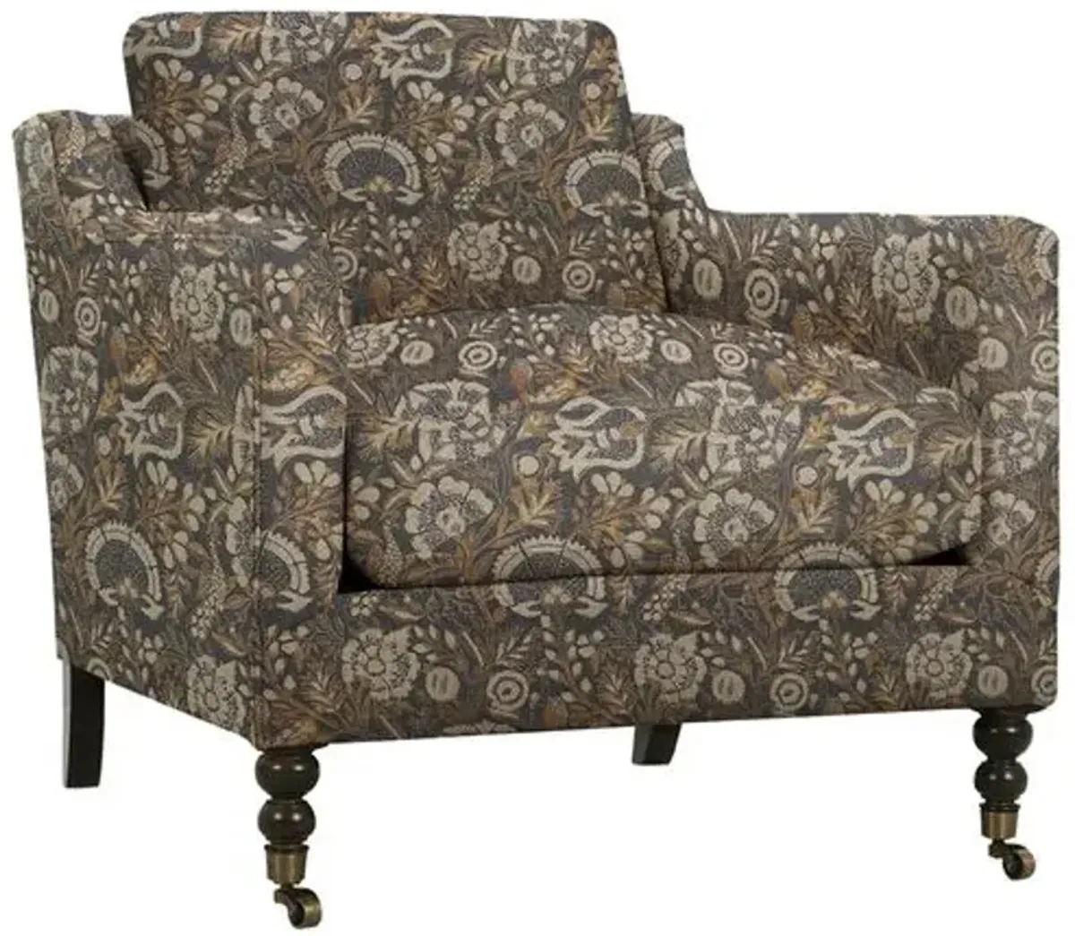 Margot Accent Chair - Midnight Floral - Blue, Comfortable, Durable, Cushioned