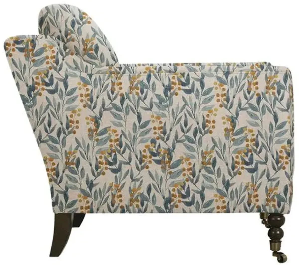 Margot Accent Chair - Blue/Natural Leaf, Comfortable, Durable, Cushioned