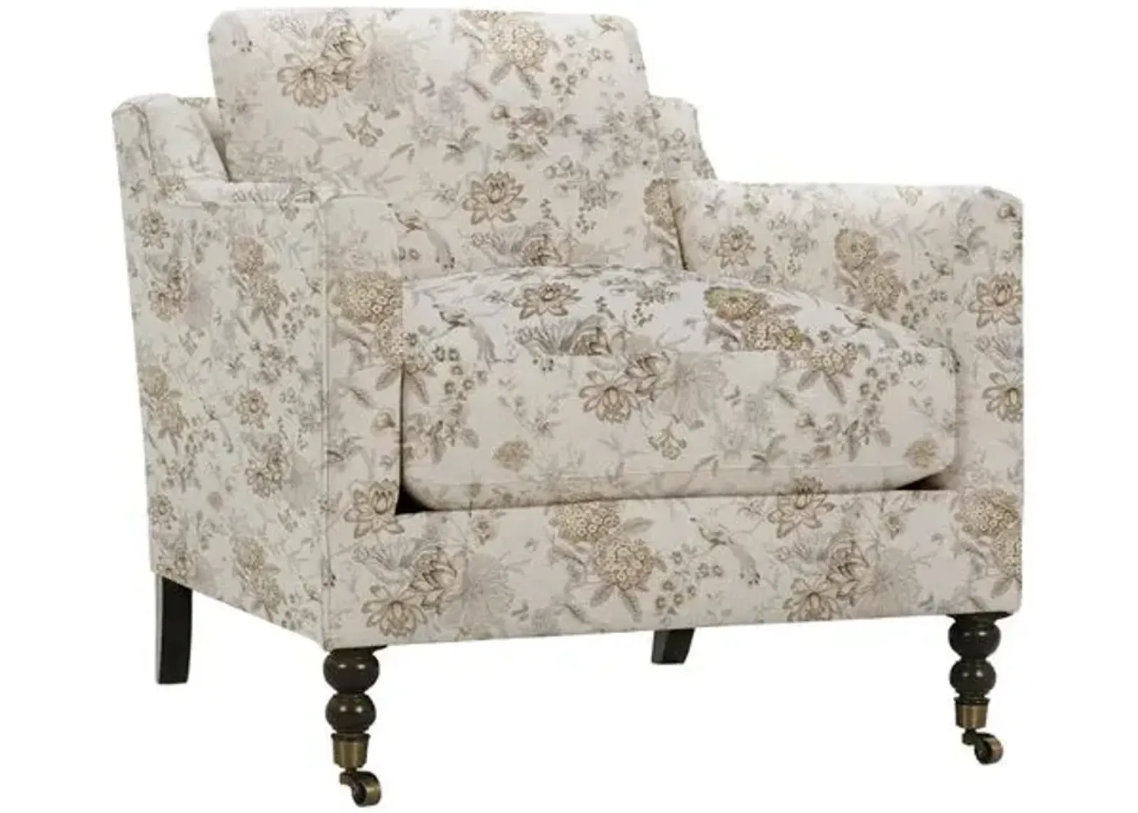 Margot Accent Chair - Gold Floral, Comfortable, Durable, Cushioned