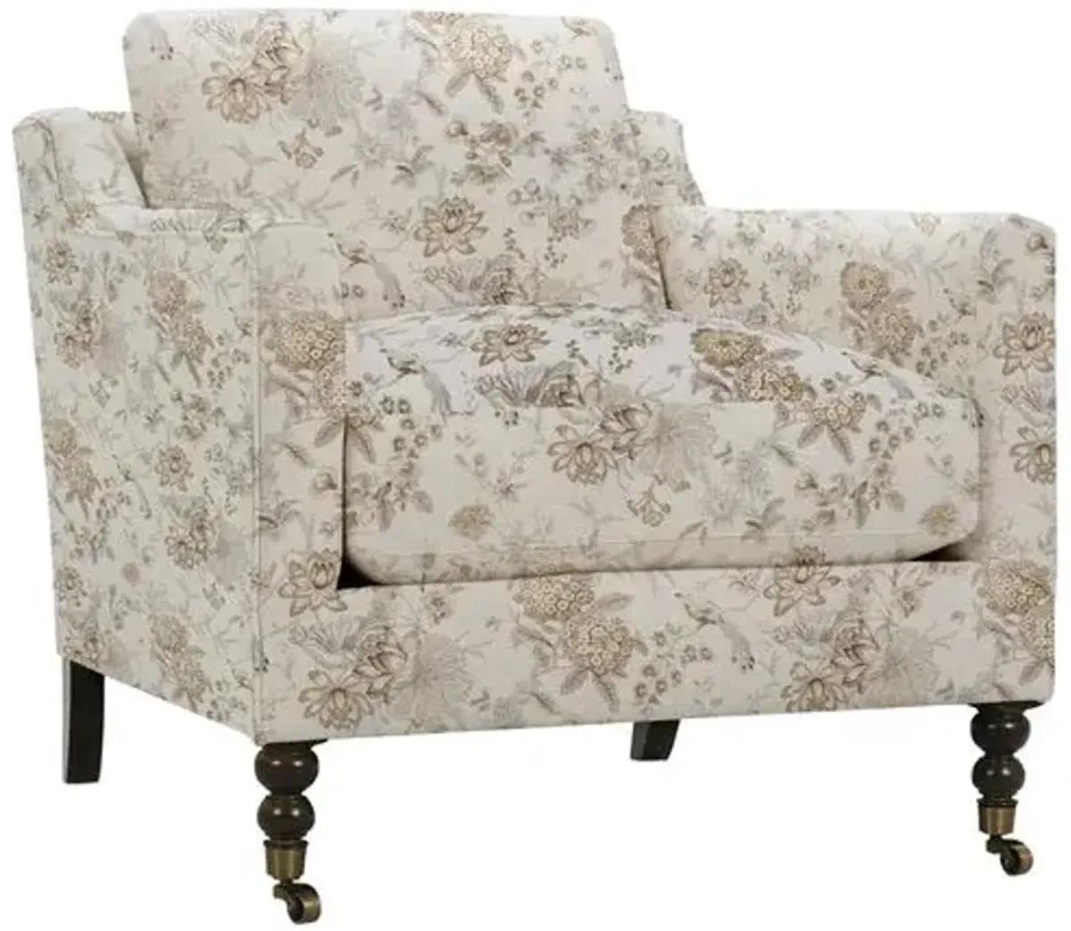 Margot Accent Chair - Gold Floral, Comfortable, Durable, Cushioned