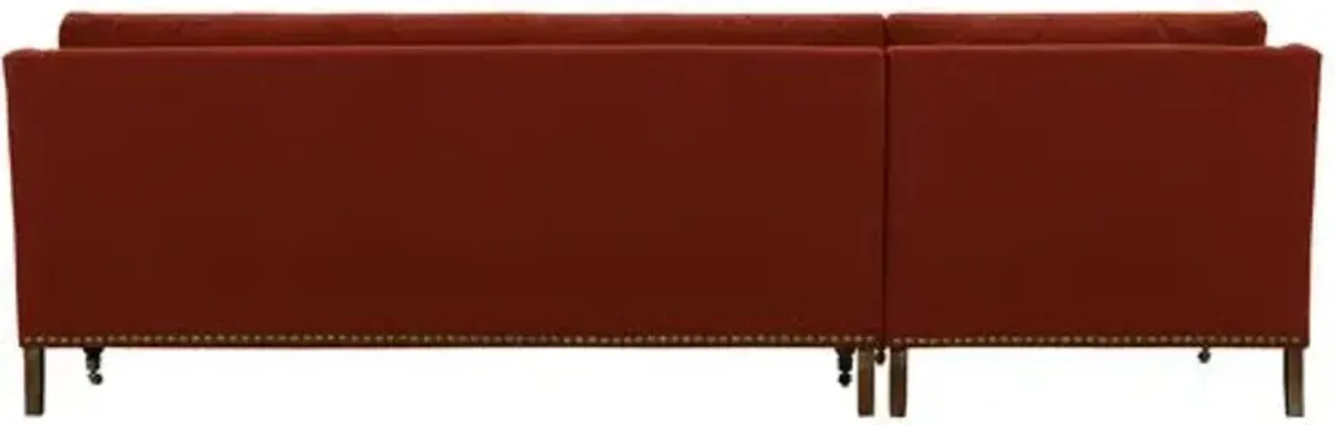 Margot Velvet Sectional Chaise - Brown - Comfortable, Sturdy, Stylish