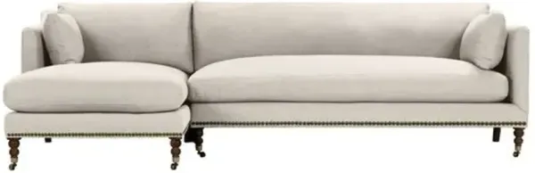 Margot Performance Linen-Blend Sectional Chaise - Beige - Comfortable, Sturdy, Stylish