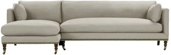 Margot Performance Linen-Blend Sectional Chaise - Gray - Comfortable, Sturdy, Stylish