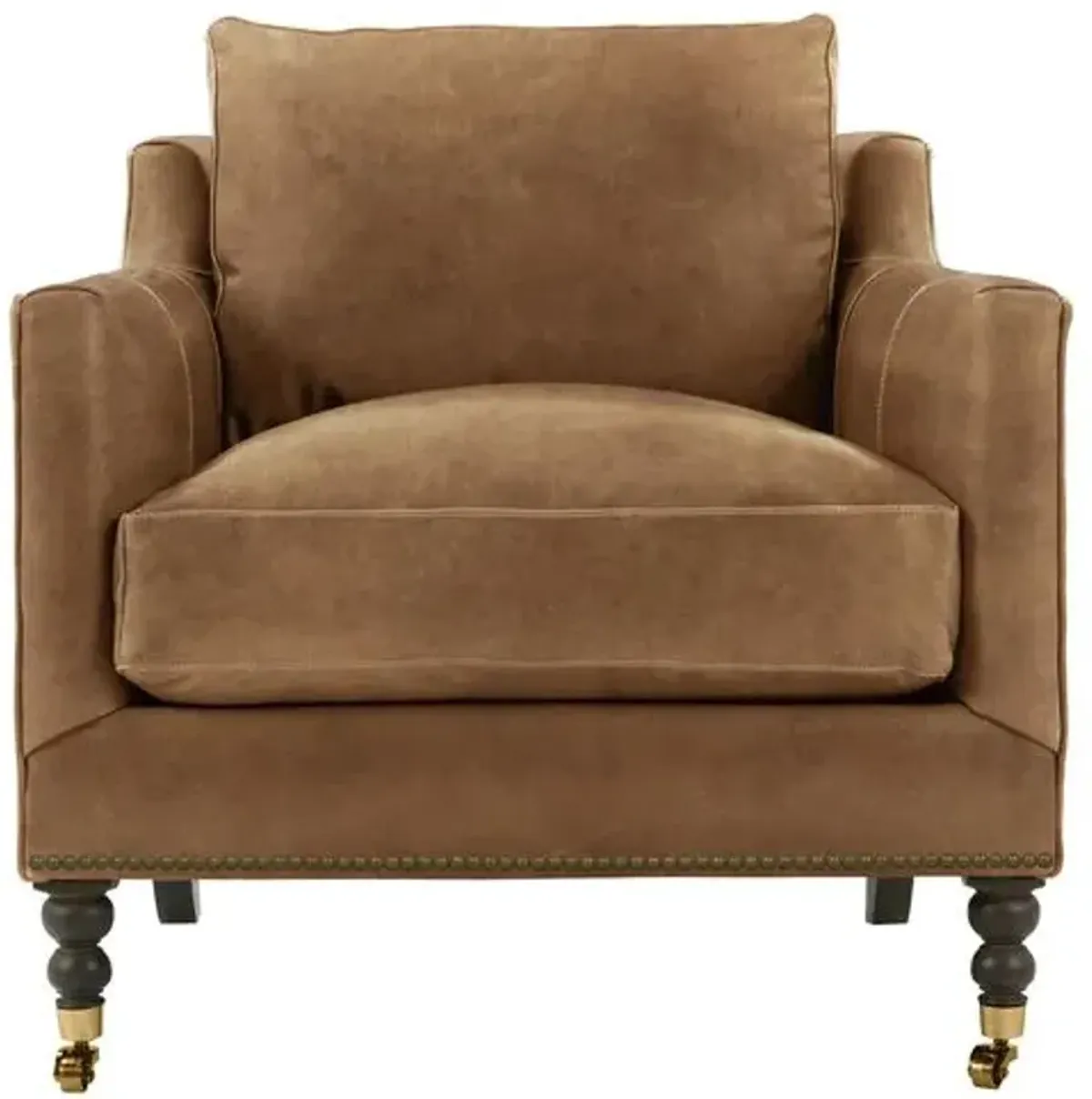 Margot Leather Accent Chair - Brown, Comfortable, Durable, Cushioned