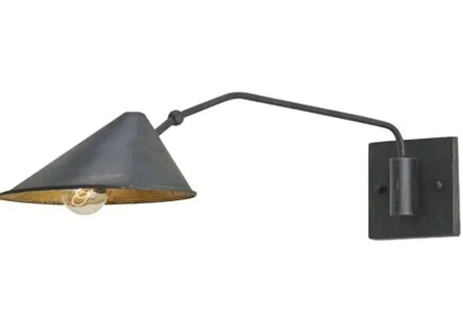 Serpa Single Swing-Arm Wall Sconce - French Black - Currey & Company