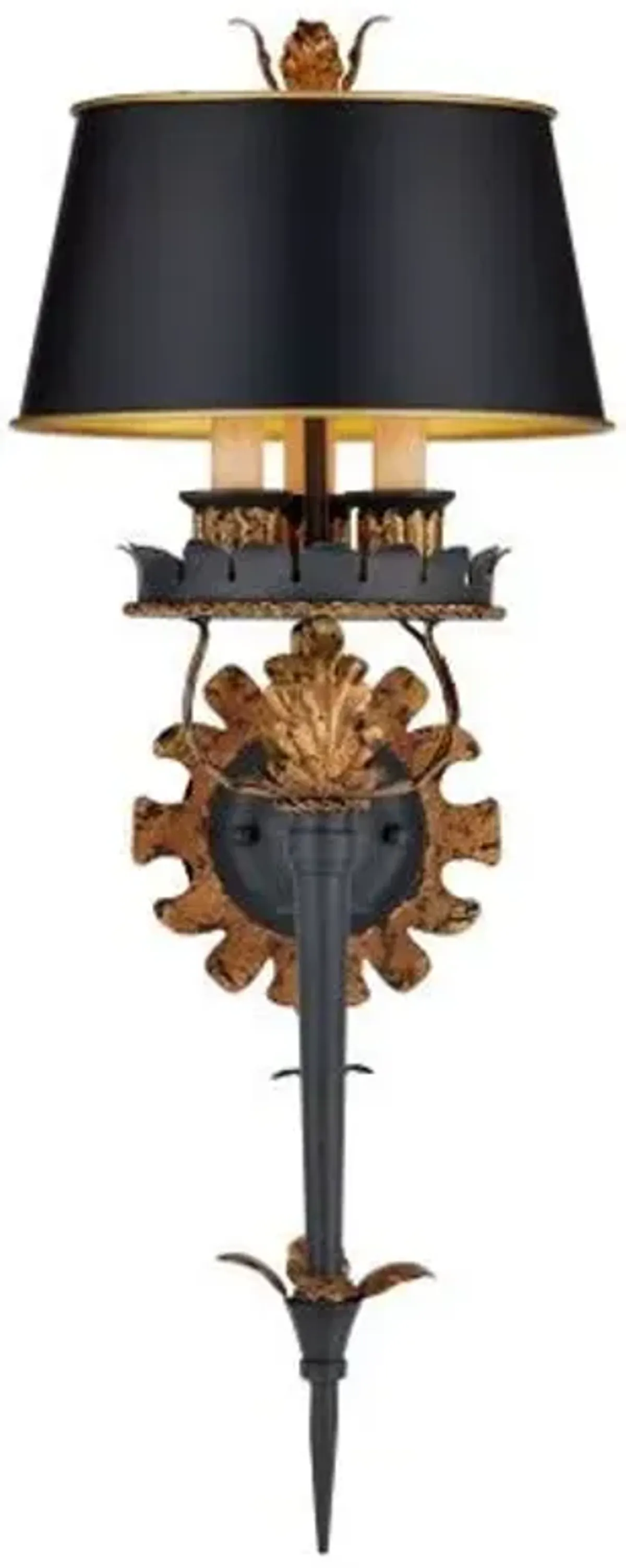 The Duke Wall Sconce - Zanzibar Gold/Black - Currey & Company