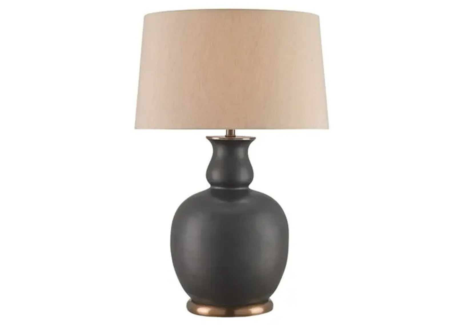 Ultimo Table Lamp - Matte Black/Antique Brass - Currey & Company