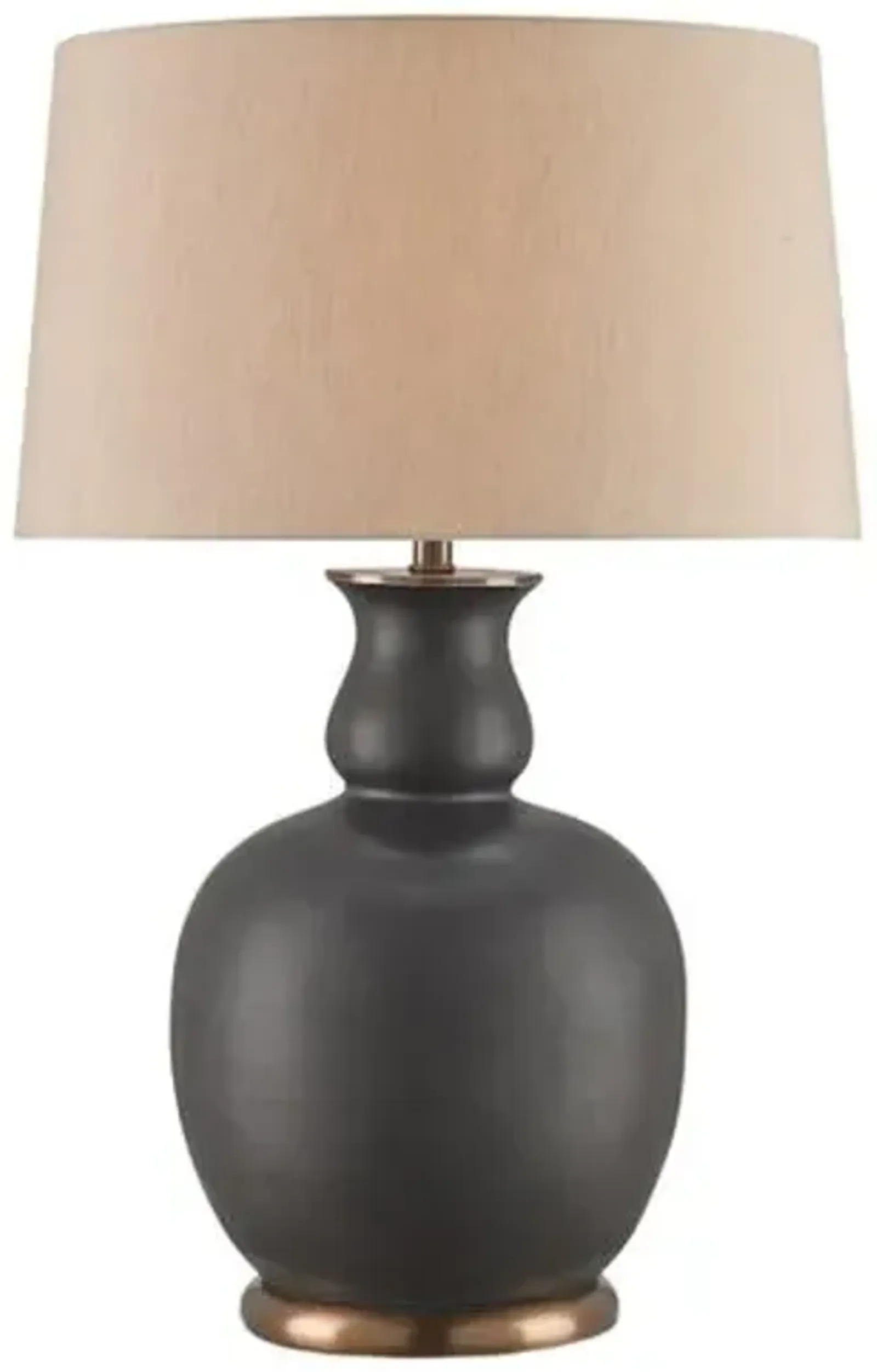 Ultimo Table Lamp - Matte Black/Antique Brass - Currey & Company