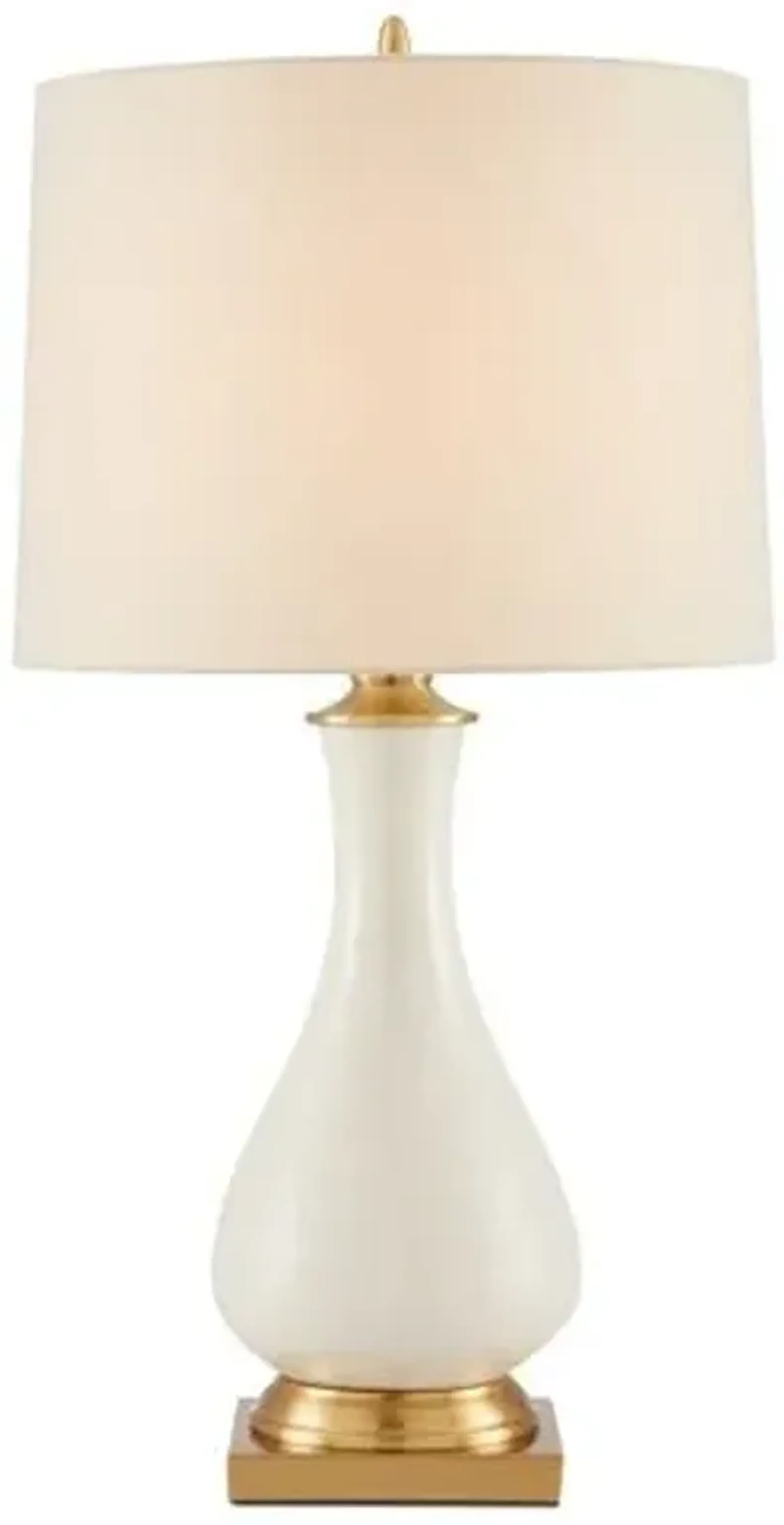 Lynton Table Lamp - Cream Crackle/Brass - Currey & Company - Ivory