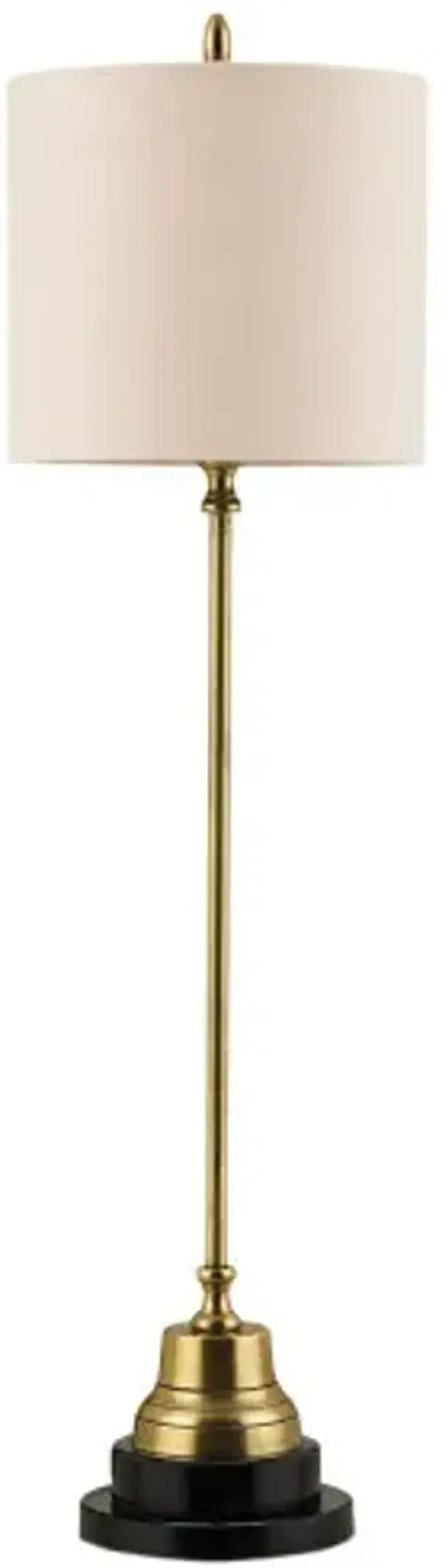 Messenger Table Lamp - Vintage Brass/Black - Currey & Company - Beige