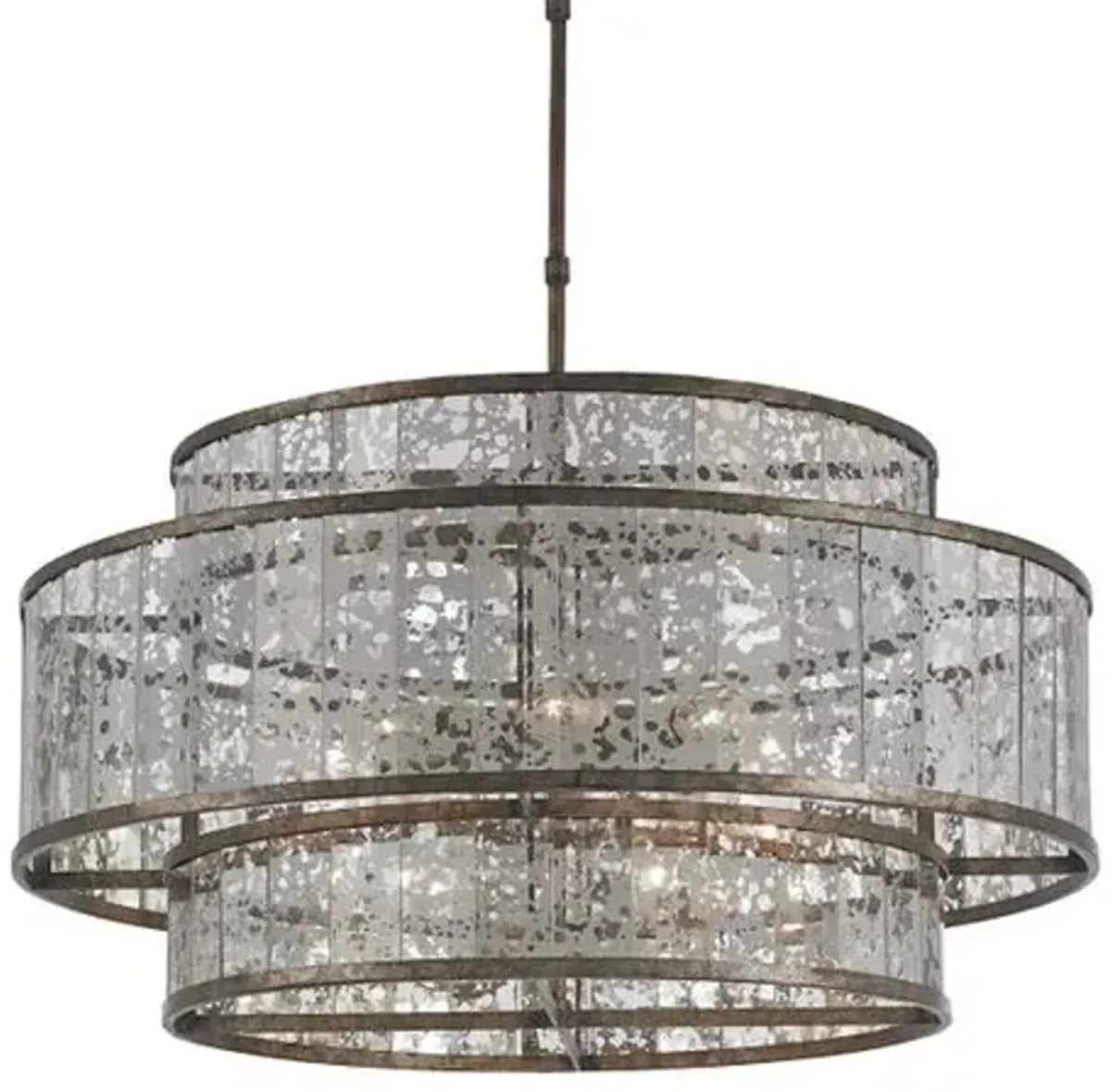 Fantine Large Chandelier - Pyrite Bronze - Currey & Company - White