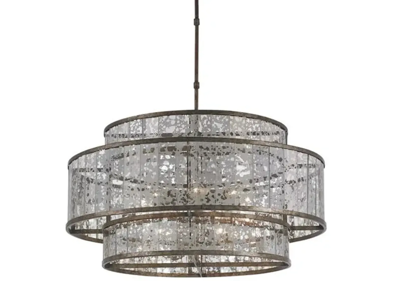 Fantine Large Chandelier - Pyrite Bronze - Currey & Company - White