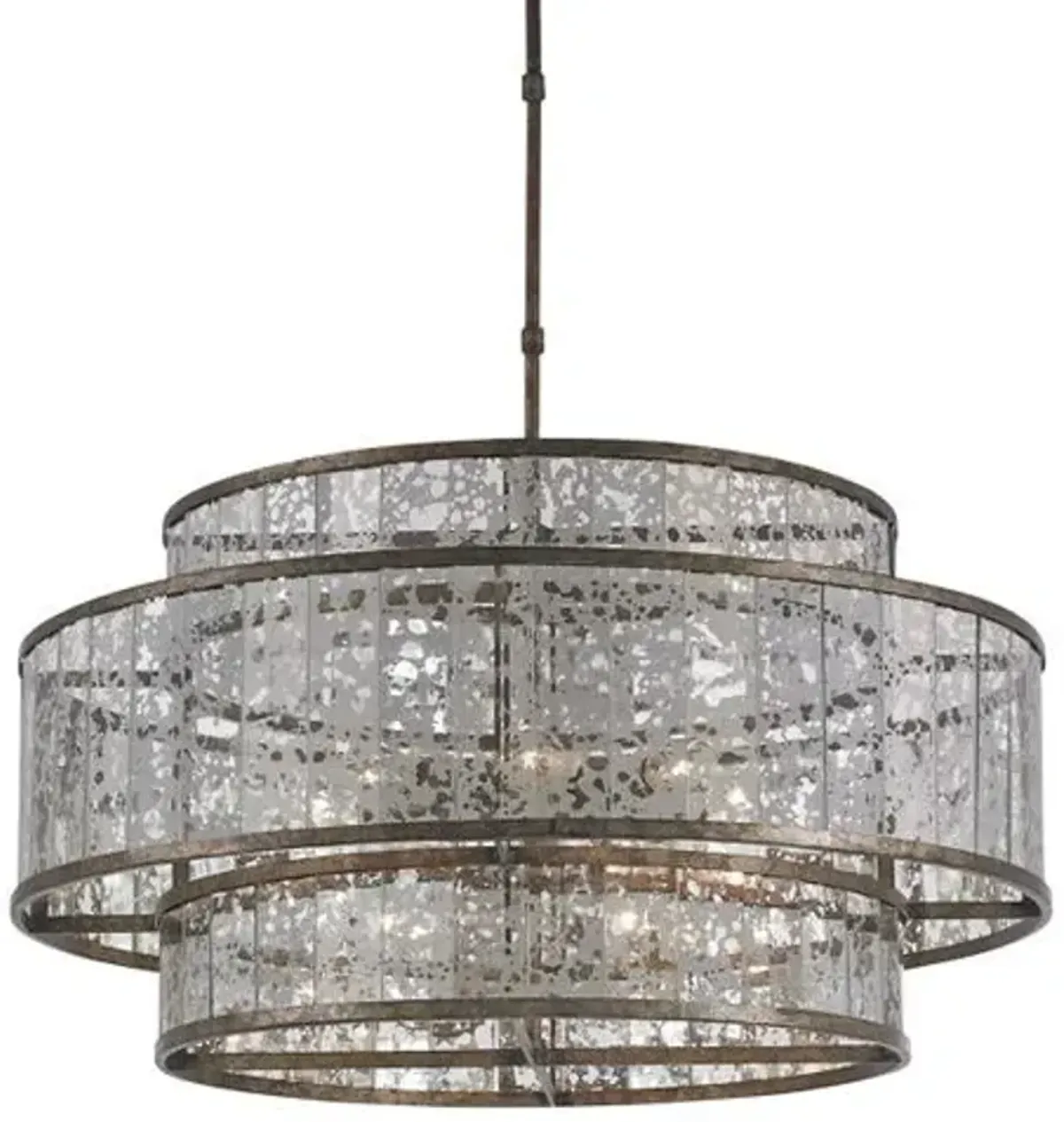 Fantine Large Chandelier - Pyrite Bronze - Currey & Company - White