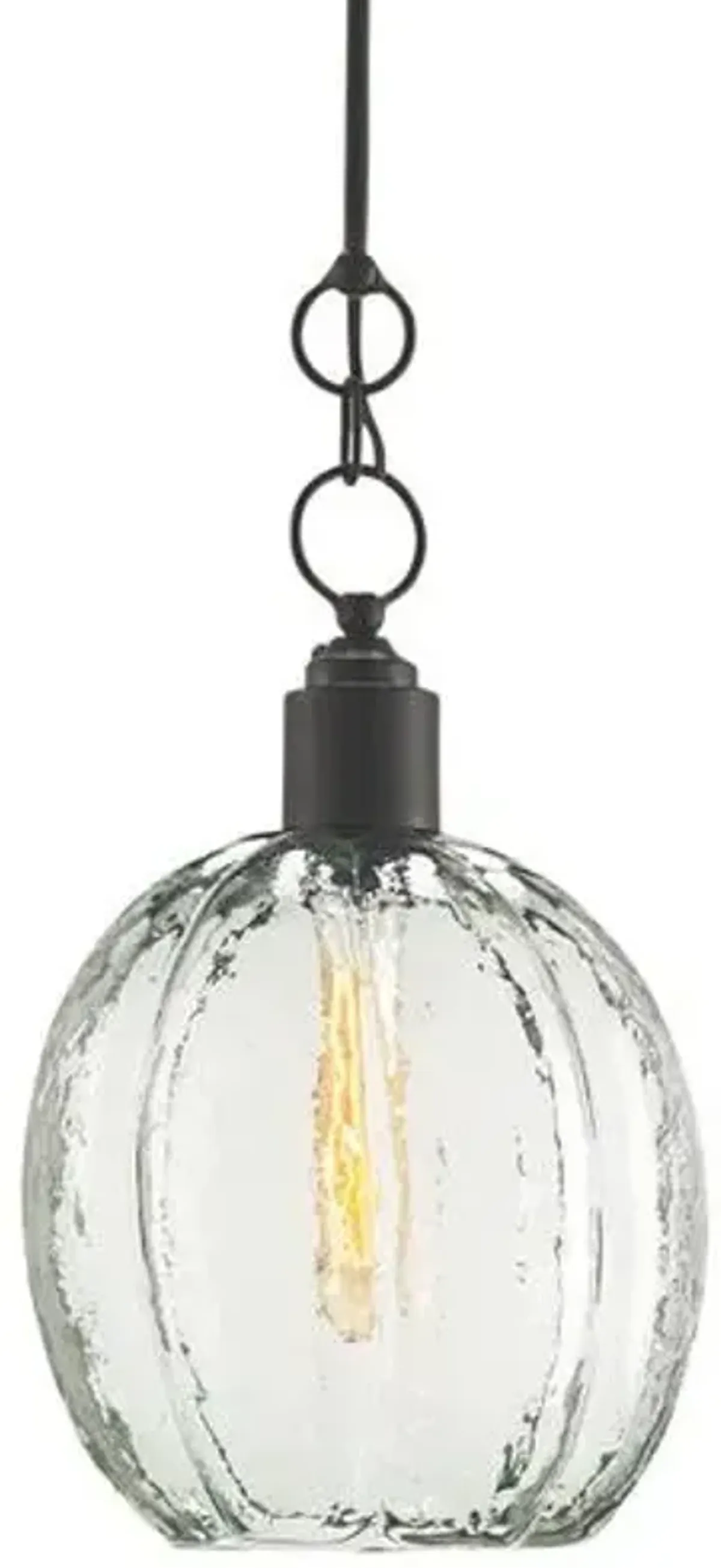 Aquaterra Glass Pendant - Clear/Old Iron - Currey & Company