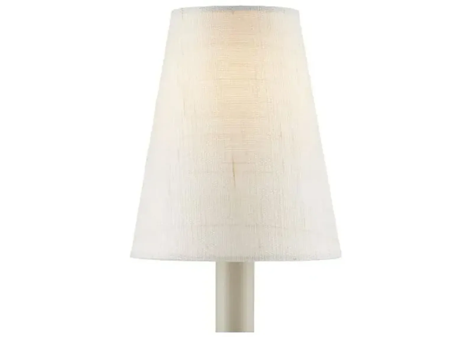 Grasscloth Tapered Chandelier Shade - Currey & Company - White