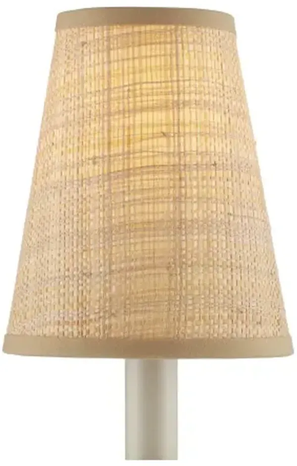 Grasscloth Tapered Chandelier Shade - Currey & Company - Beige