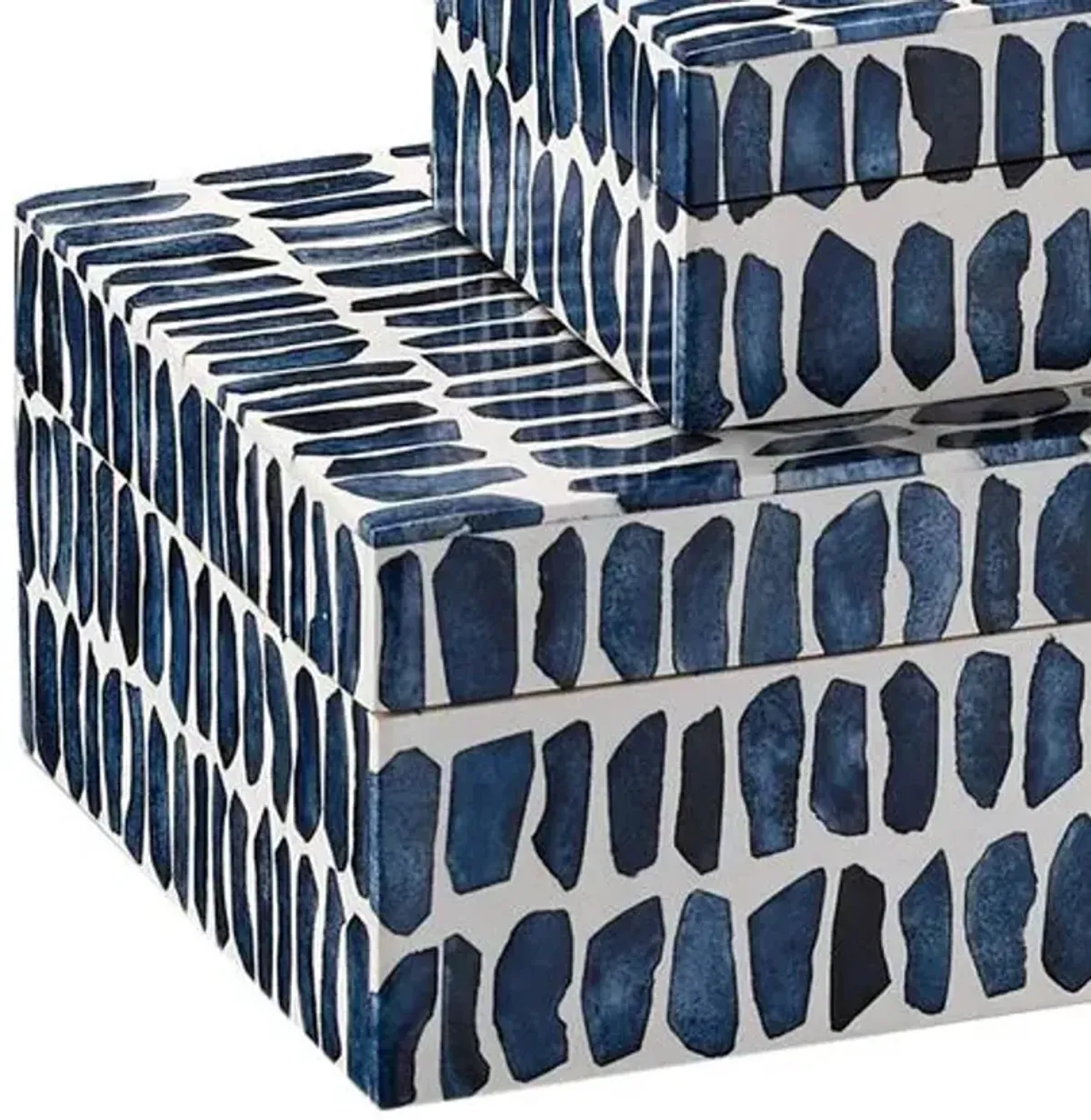 Set of 2 Indigo Boxes - Currey & Company - Blue