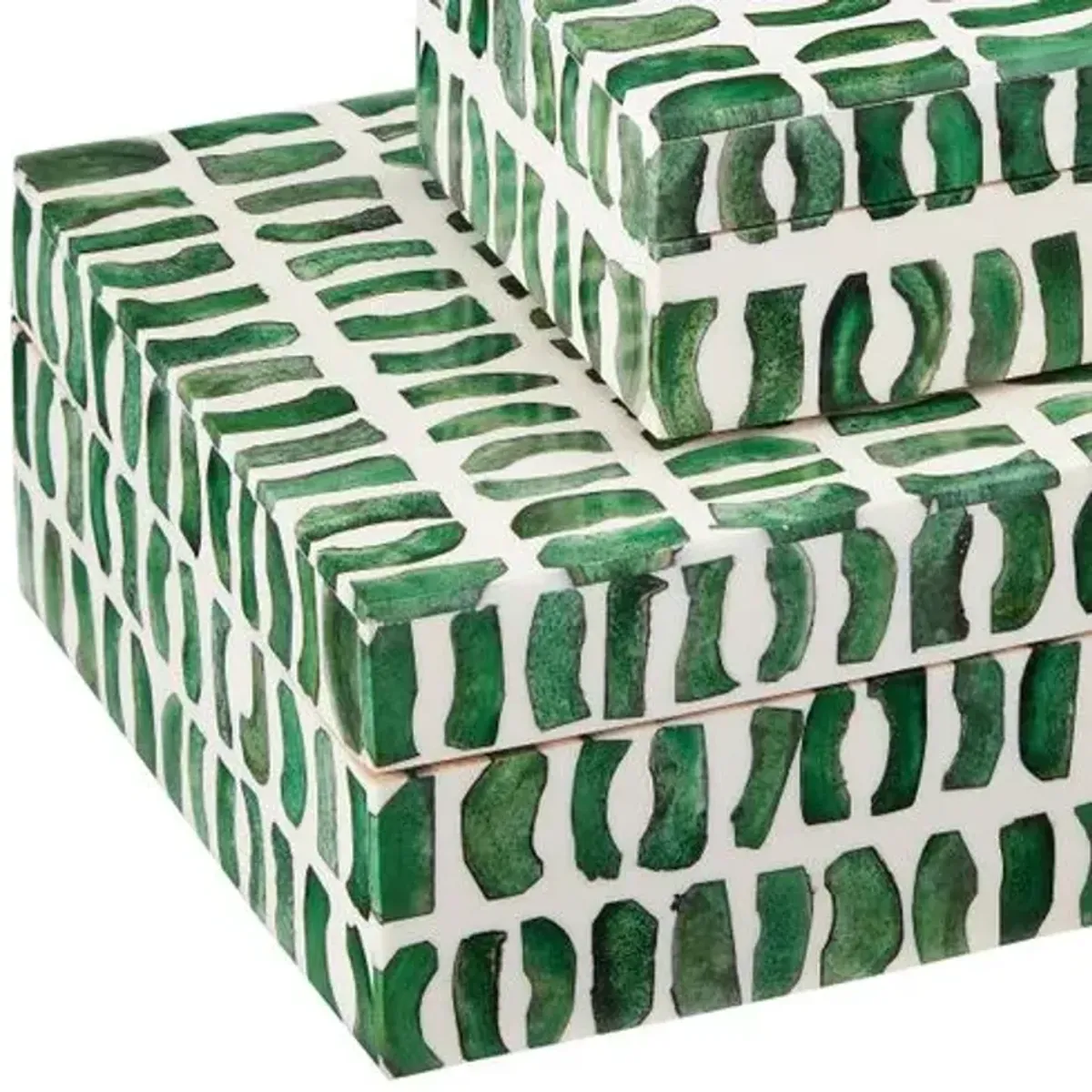 Set of 2 Indigo Boxes - Currey & Company - Green