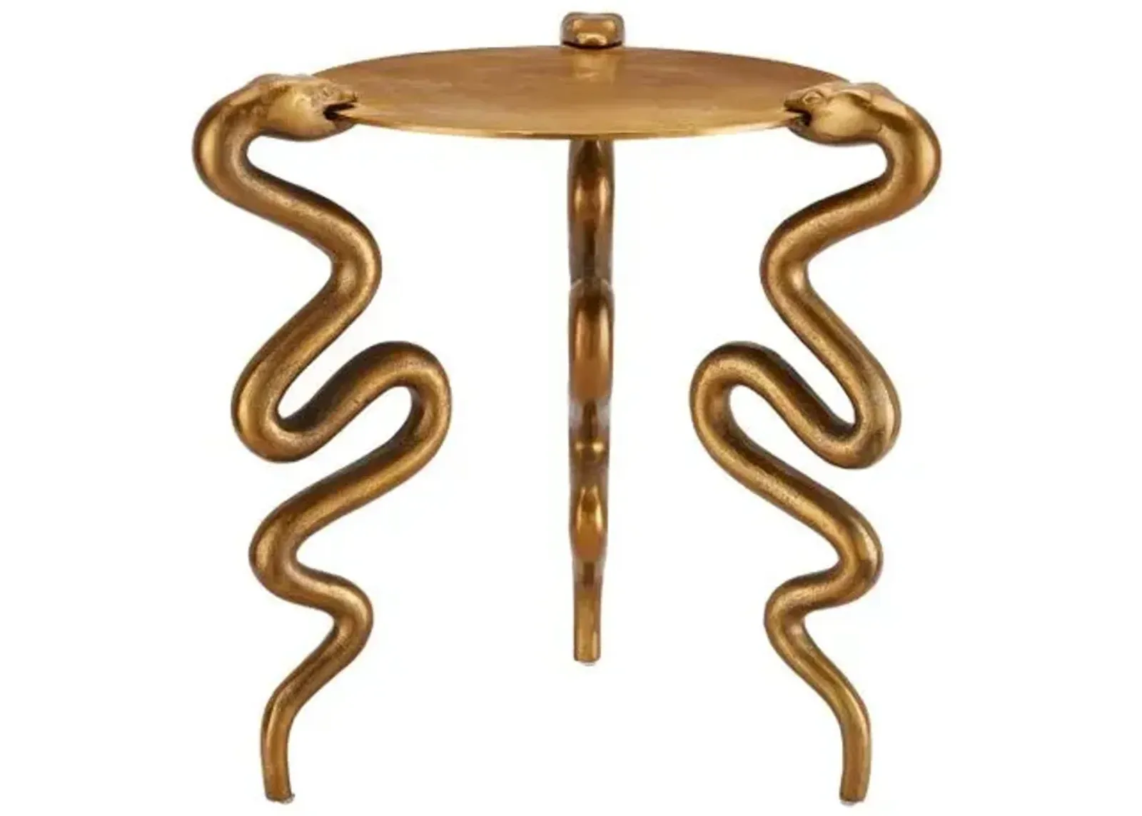 Serpent Side Table - Antique Brass - Currey & Company - Gold