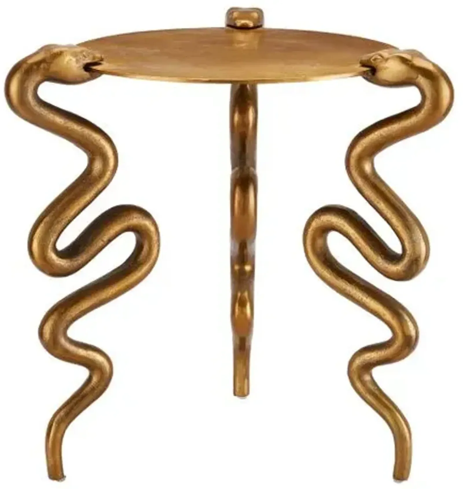 Serpent Side Table - Antique Brass - Currey & Company - Gold