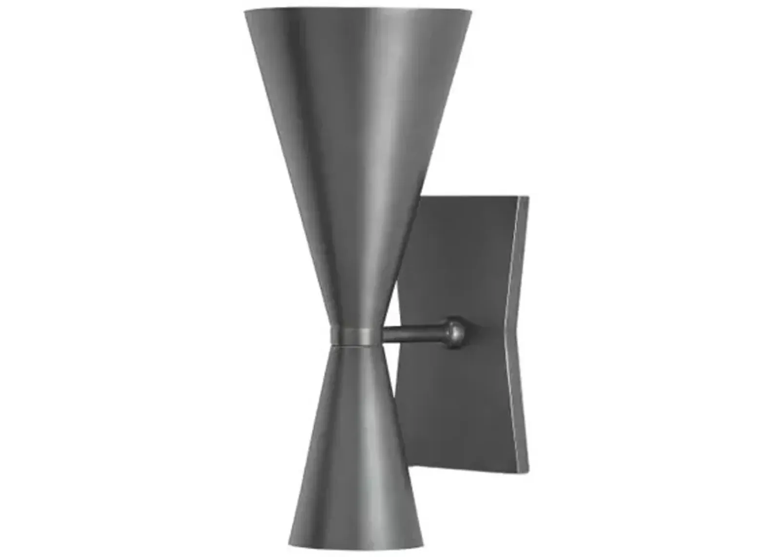 Gino Wall Sconce - Dark Gray/White Interior - Currey & Company - Black