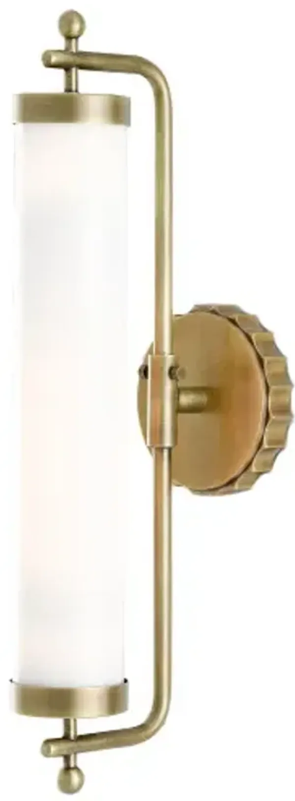Latimer Wall Sconce - White/Antique Brass - Currey & Company - Gold