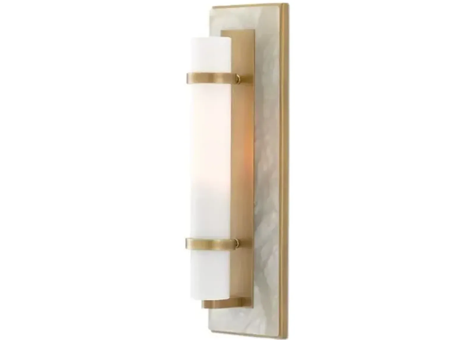 Bruneau Wall Sconce - Natural/White/Antique Brass - Currey & Company - Gold