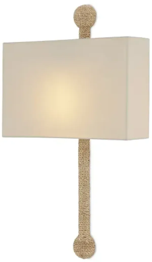 Senegal Rope Wall Sconce - Natural/Beige - Currey & Company - Ivory