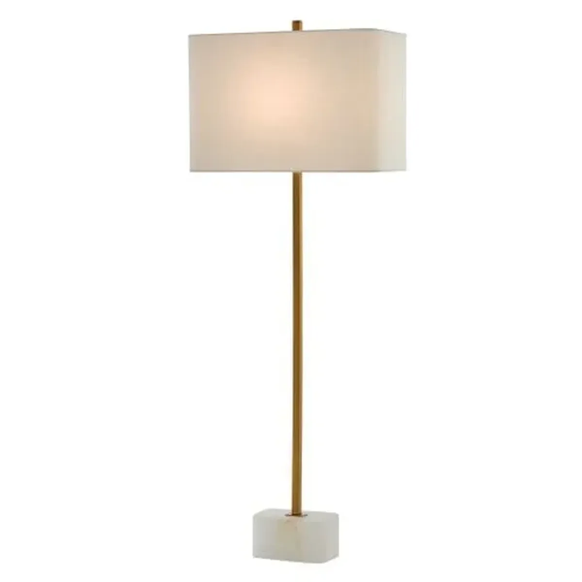 Felix Table Lamp - Natural Alabaster/Antique Brass - Currey & Company - Beige