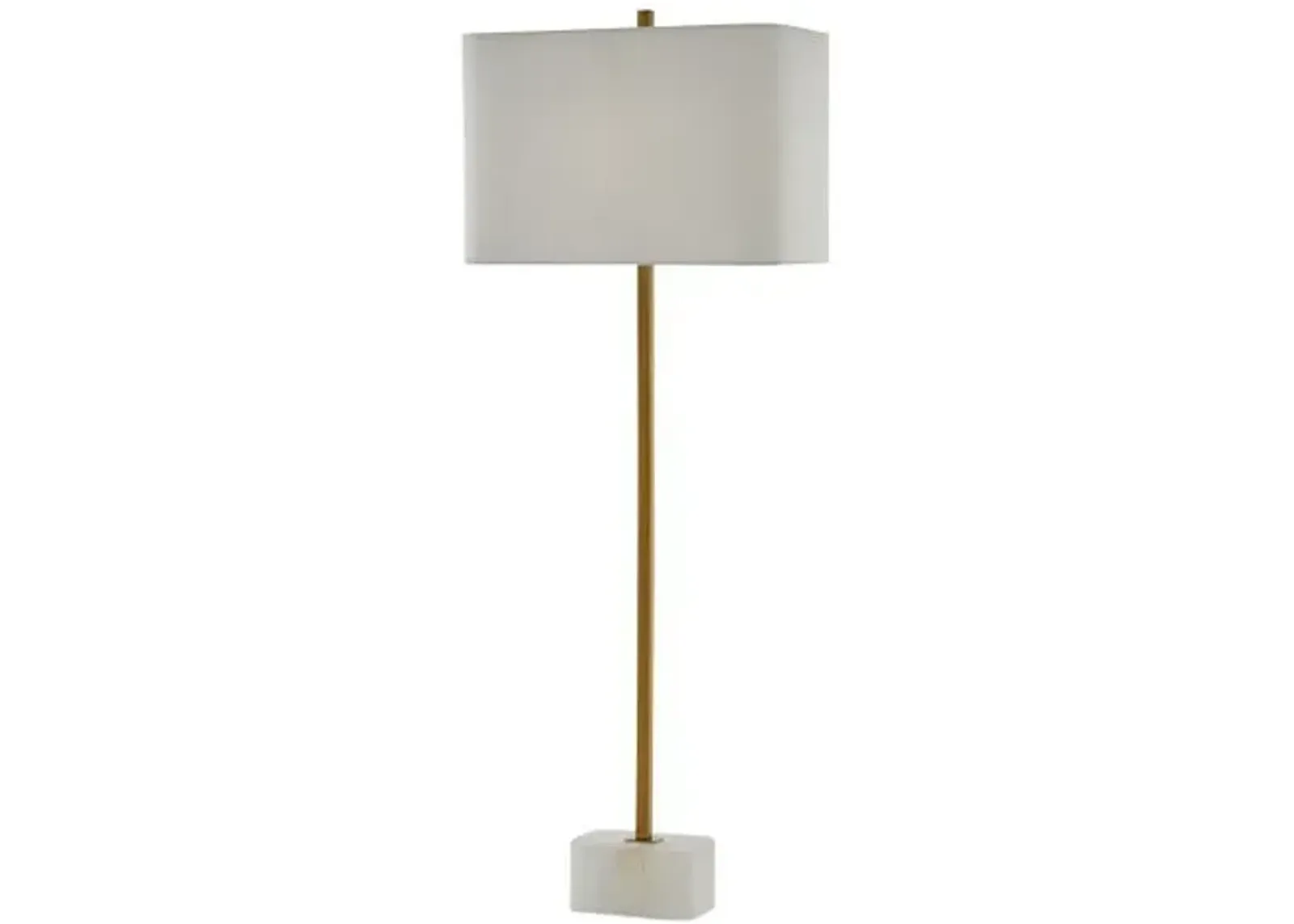 Felix Table Lamp - Natural Alabaster/Antique Brass - Currey & Company - Beige