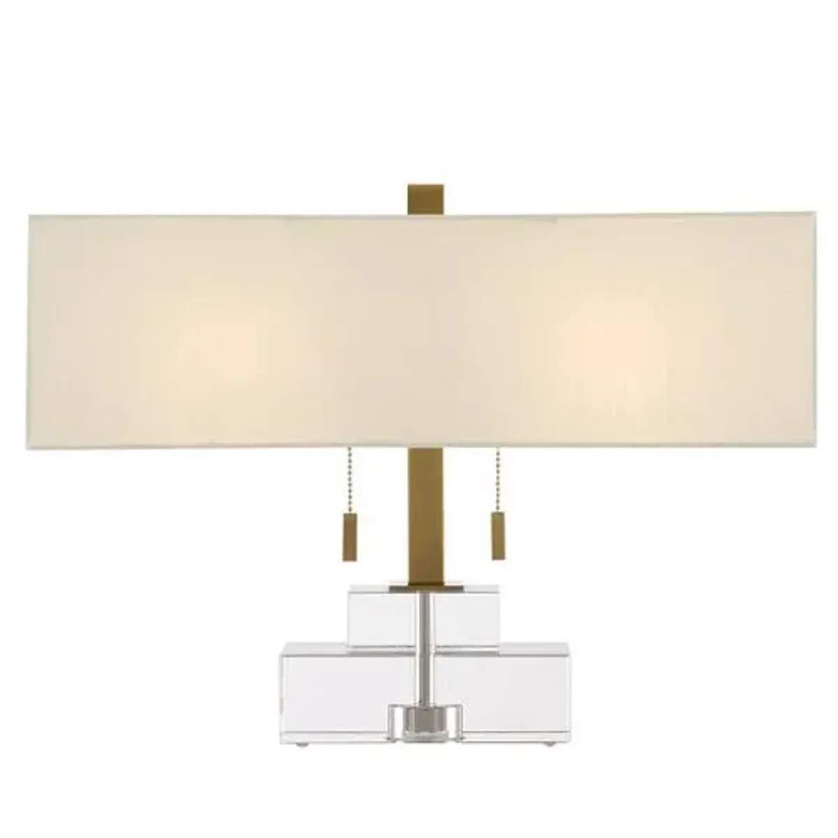 Chiara Table Lamp - Crystal/Antique Brass - Currey & Company - Blue