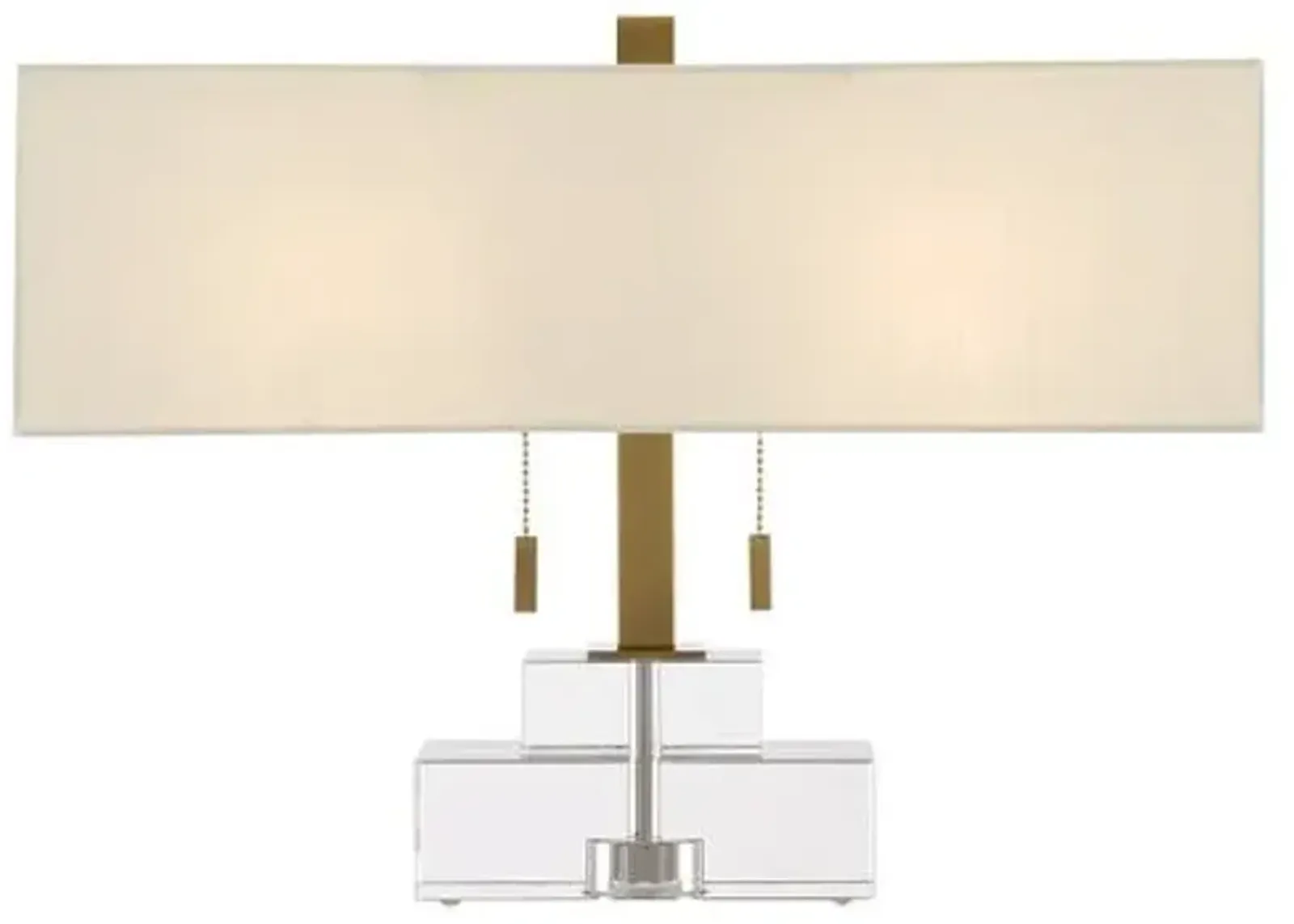 Chiara Table Lamp - Clear/Antique Brass - Currey & Company - Blue