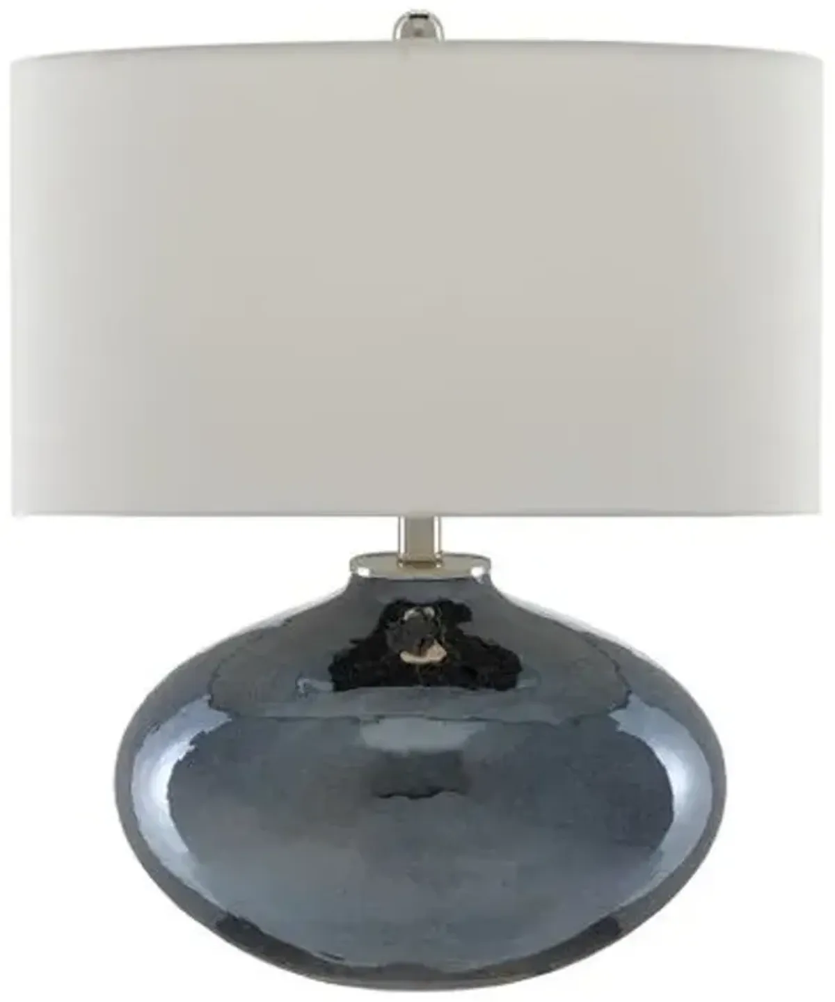 Lucent Table Lamp - Blue Mirror/Polished Nickel - Currey & Company - Brown