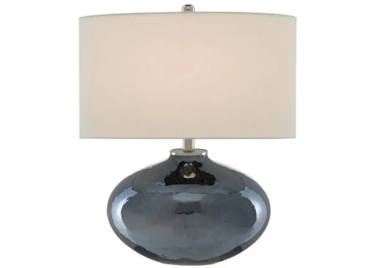 Lucent Table Lamp - Blue Mirror/Polished Nickel - Currey & Company - Brown