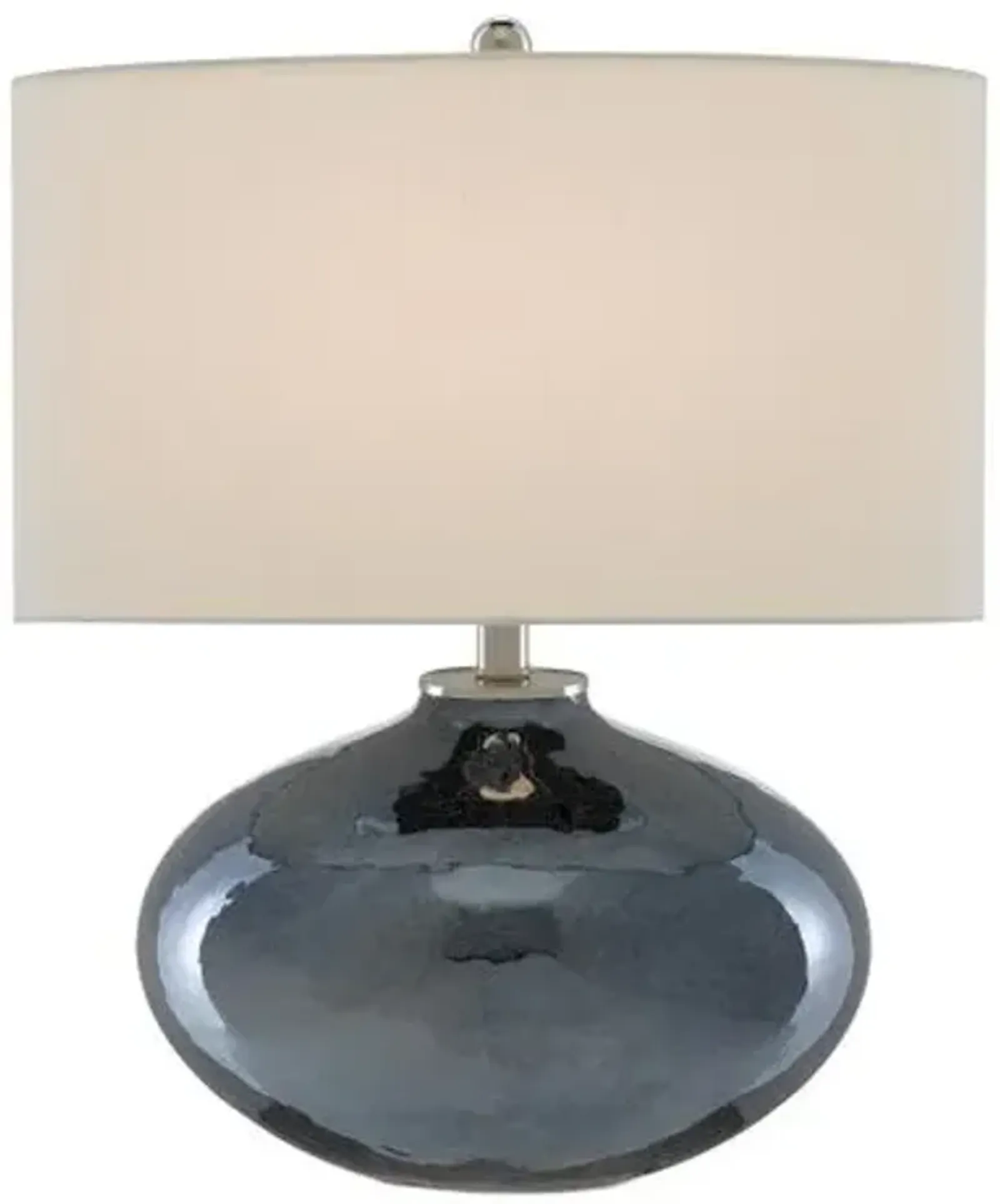 Lucent Table Lamp - Blue Mirror/Polished Nickel - Currey & Company - Brown