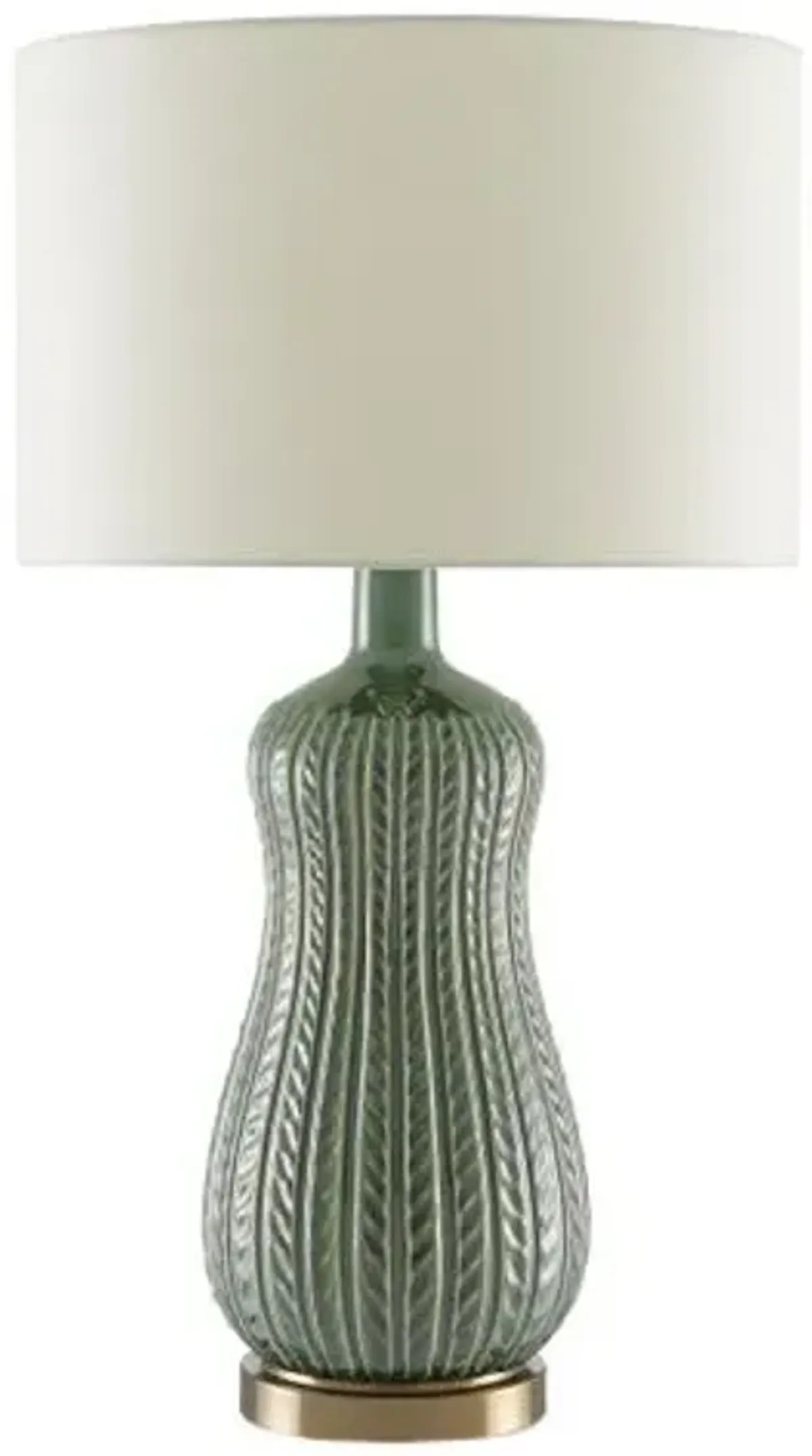 Mamora Table Lamp - Green/Antique Brass - Currey & Company