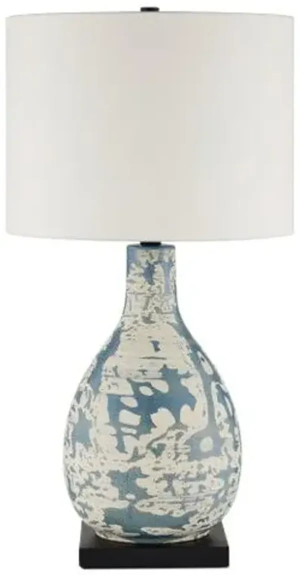 Ostracon Table Lamp - Blue/Cream/Black - Currey & Company