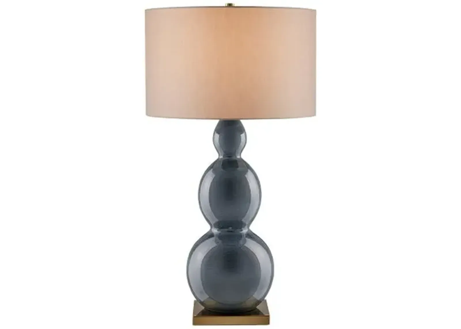 Cymbeline Gray Table Lamp - Steel Blue/Antique Brass - Currey & Company