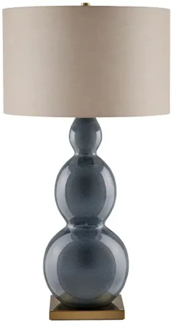 Cymbeline Table Lamp - Steel Blue/Antique Brass - Currey & Company