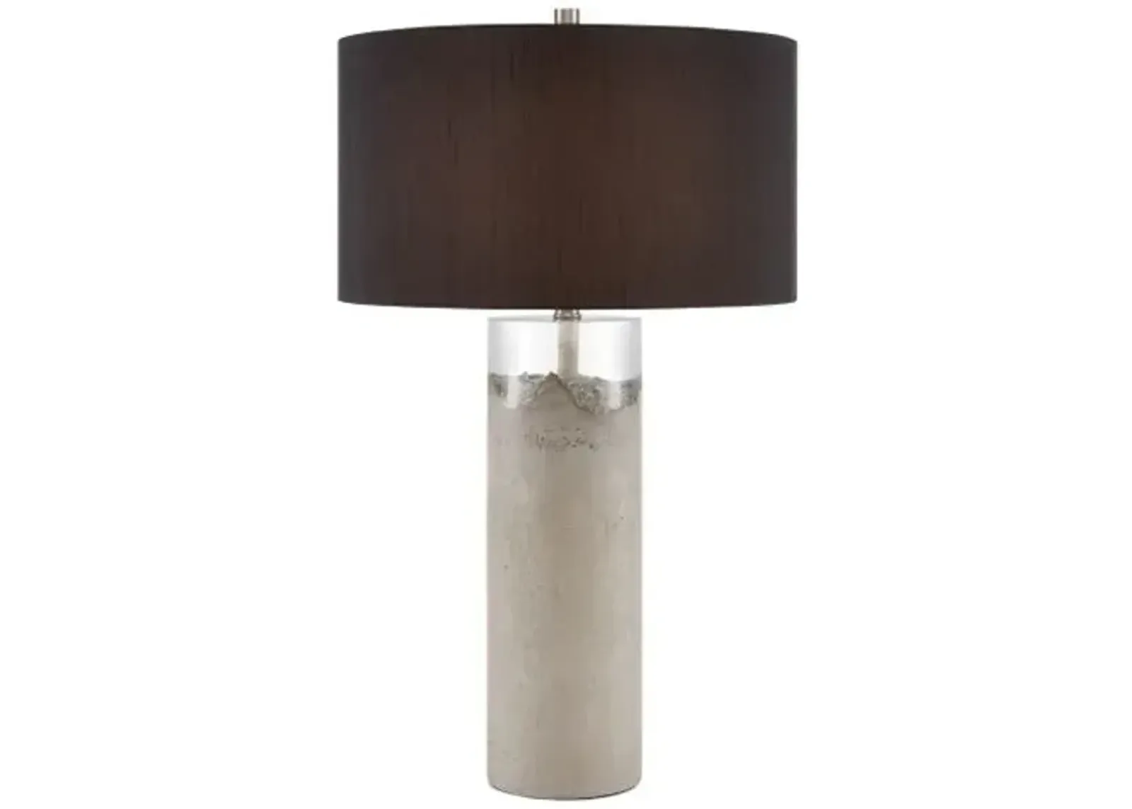 Edfu Table Lamp - Concrete/Clear - Currey & Company - Gray