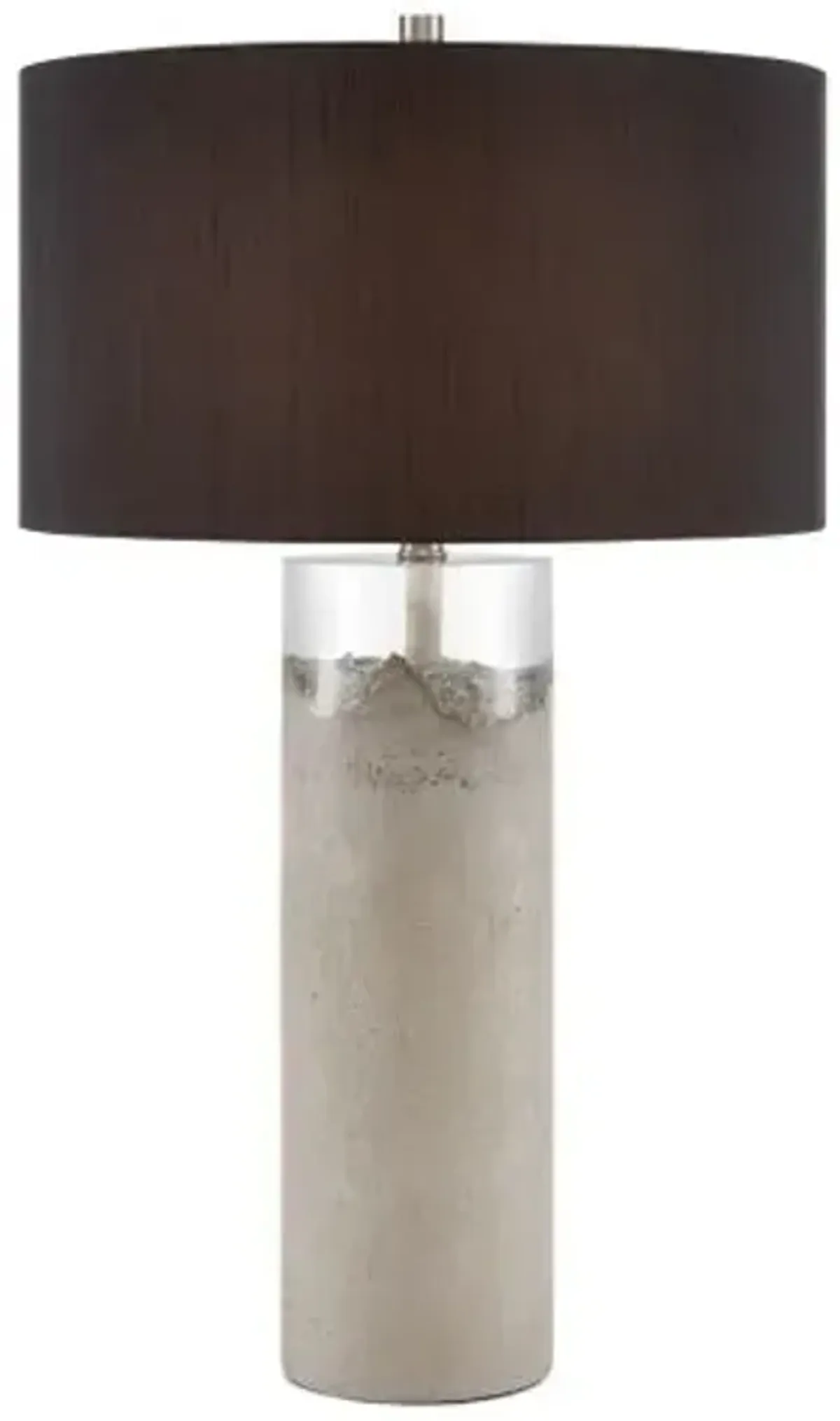 Edfu Table Lamp - Concrete/Clear - Currey & Company - Gray