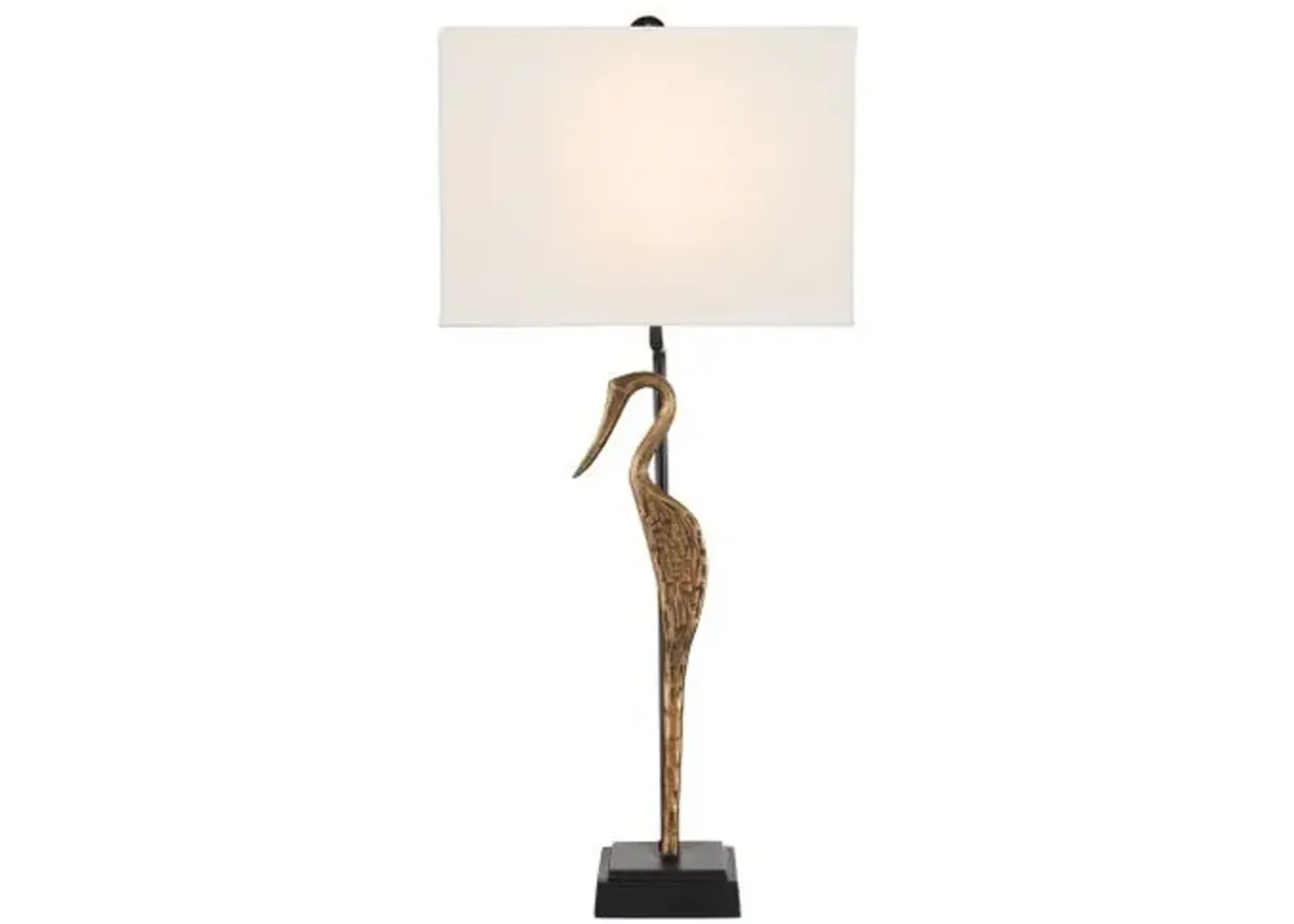 Antigone Table Lamp - Antique Brass/Black - Currey & Company - Brown