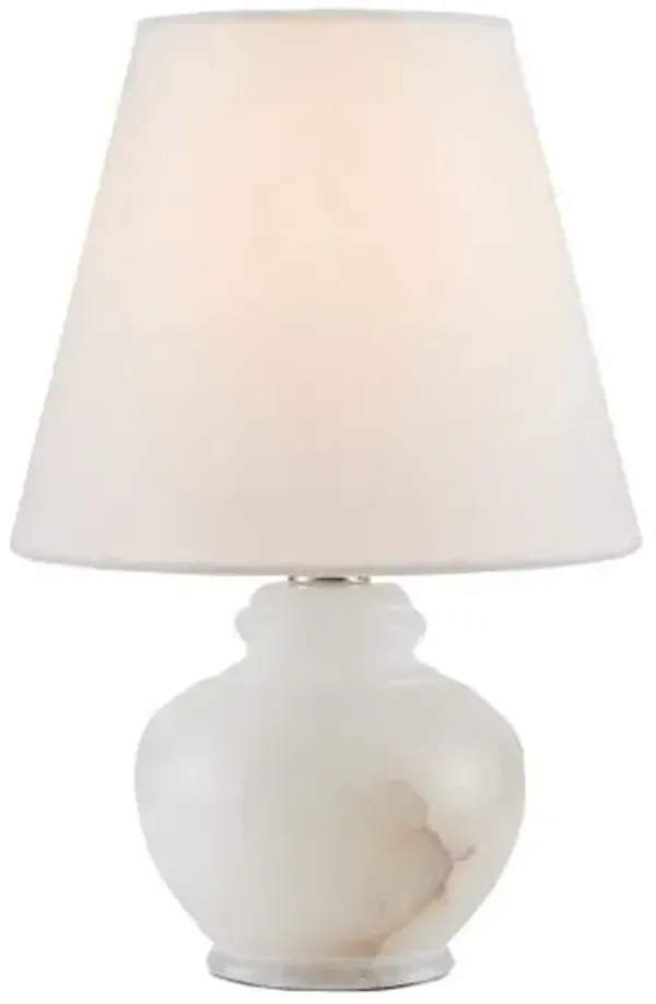 Piccolo Mini Marble Table Lamp - Currey & Company - White