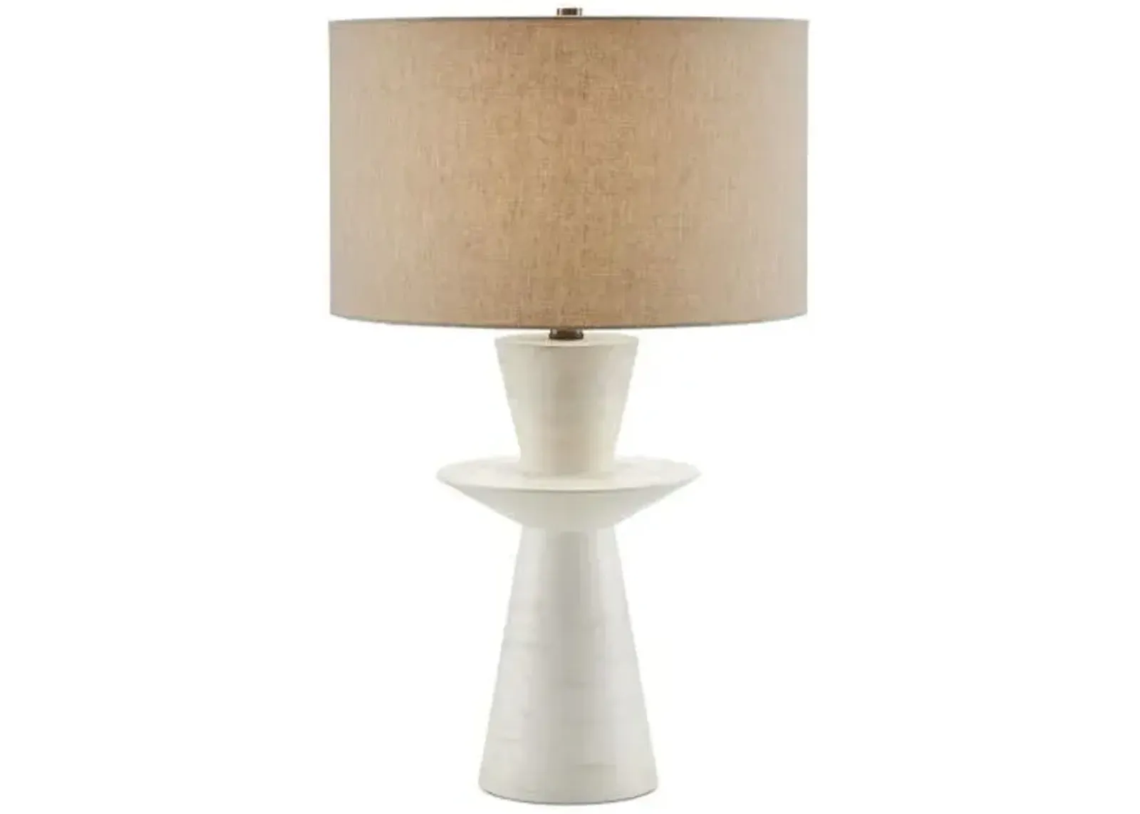 Cantata Table Lamp - Off White - Currey & Company - Ivory