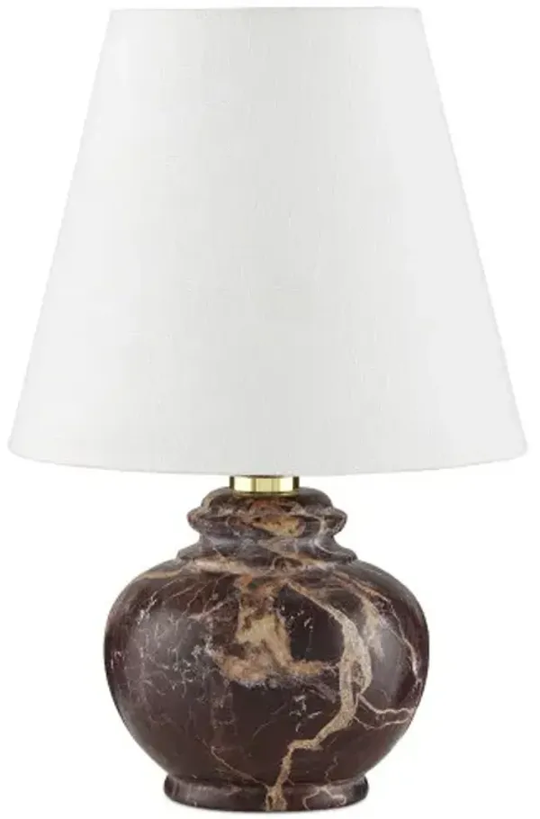 Piccolo Mini Marble Table Lamp - Currey & Company - Beige