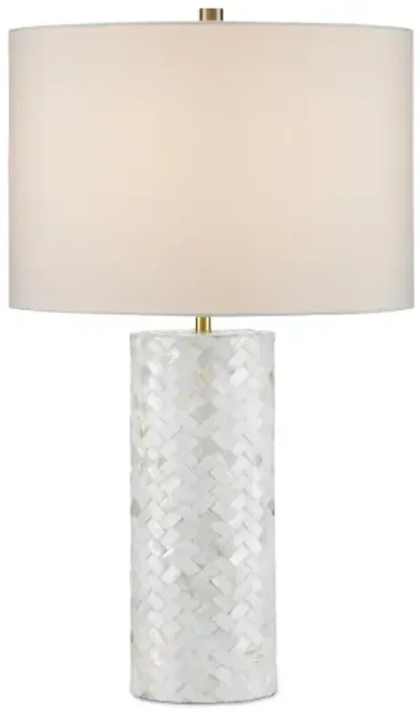 Meraki Mother of Pearl Table Lamp - Natural - Currey & Company - Gray