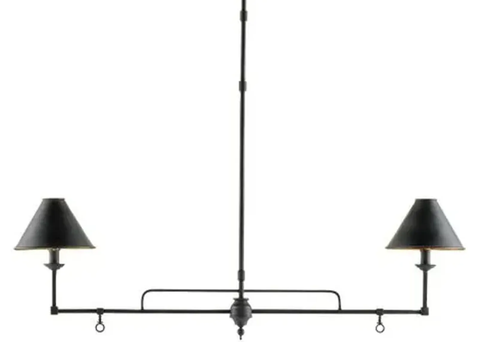 Prosperity Linear Chandelier - French Black - Currey & Company - Gold