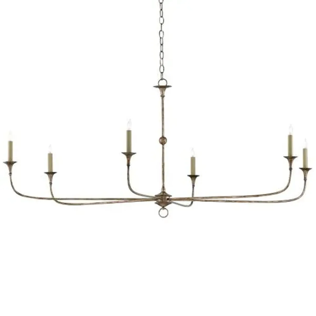 Nottaway Chandelier - Pyrite Bronze - Currey & Company - Brown