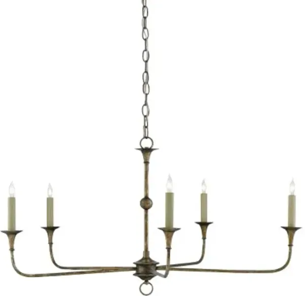 Nottaway Chandelier - Pyrite Bronze - Currey & Company - Brown